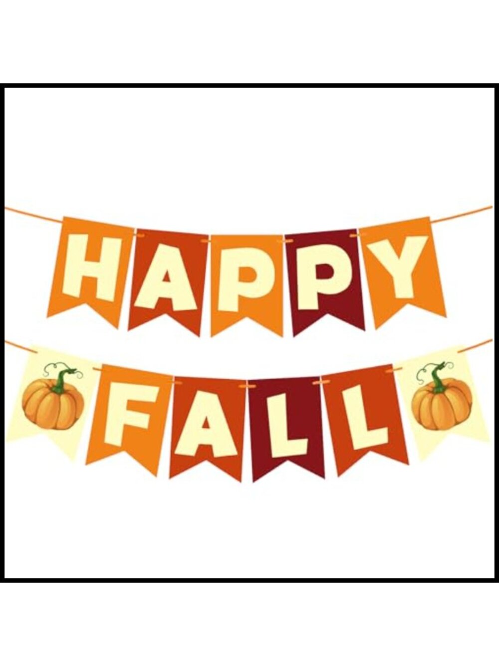 Happy Fall Banner Thanksgiving Decor Party Decoration 350gsm Cardstock